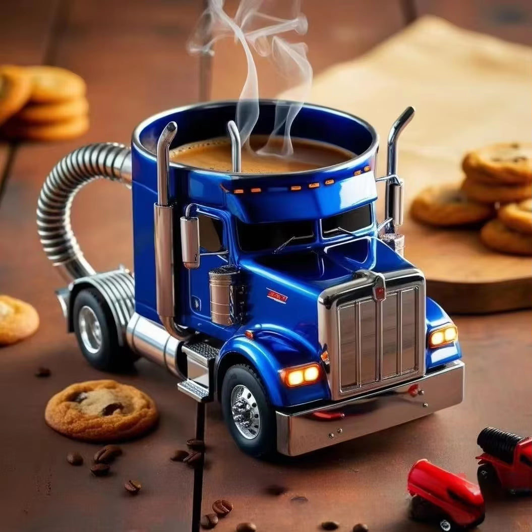 Creative Truck Design Coffee Mug - 11 Ounce Semi-Trailer Water Cup for Home and Office Decor