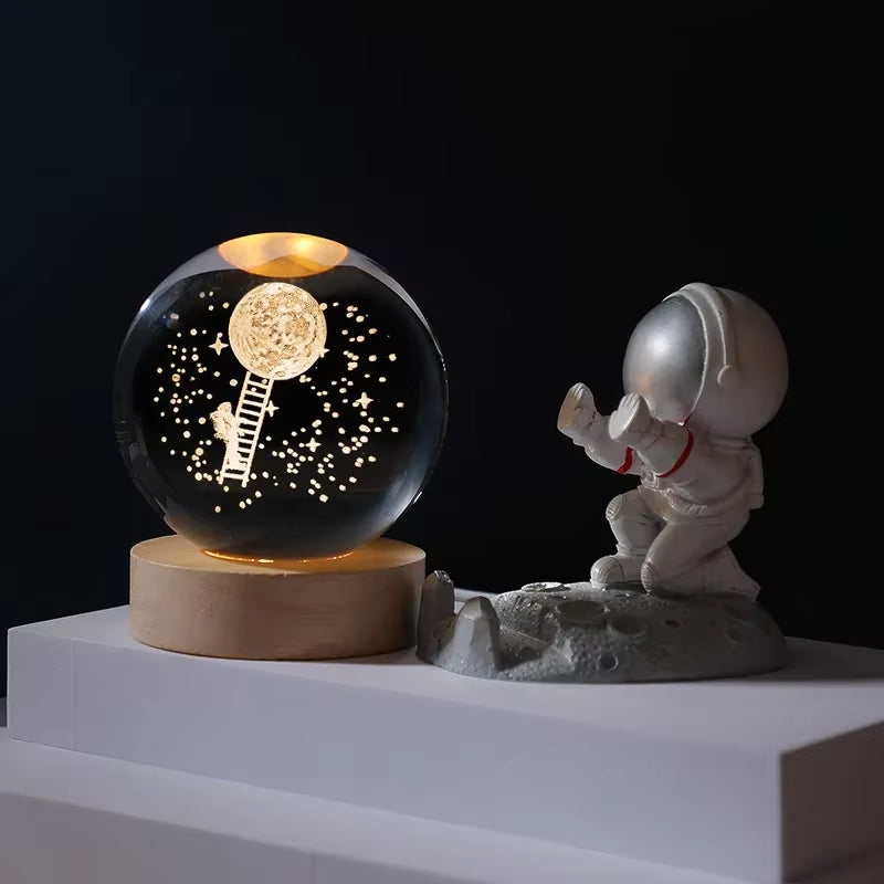 3D Crystal Planet Night Light