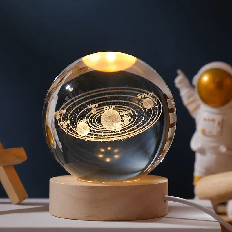 3D Crystal Planet Night Light