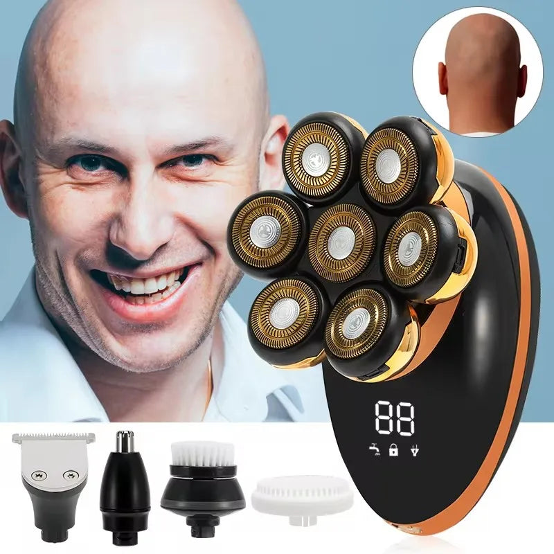 Waterproof Rechargeable 7D Men Shaver Trimmer Head Shaving Machine