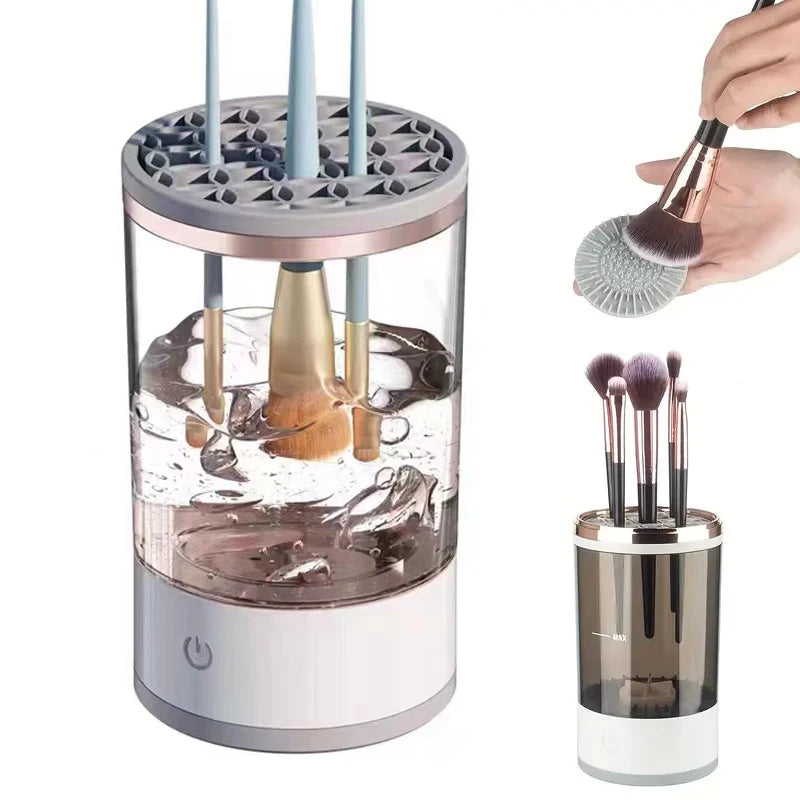Portable Electric Makeup Brush Quick Cleaner with Rubber Makeup Machine