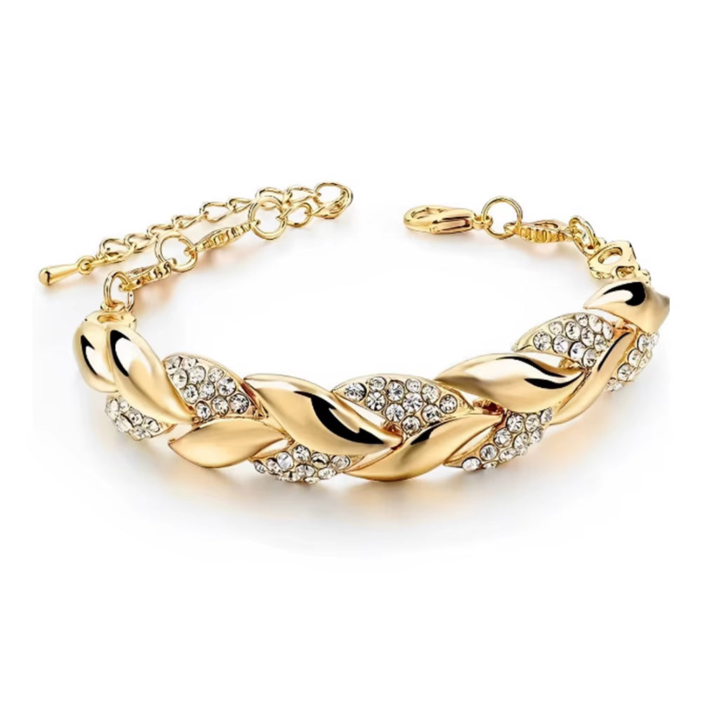 Luxury Love Braided Leaf Bracelet Charm