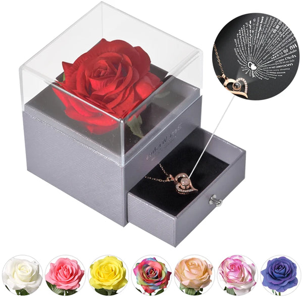 Forever Bloom Rose Necklace Gift Set